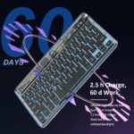 Tastatura Coteci Crystal 84008 Wireless transparent crna - Slika 5