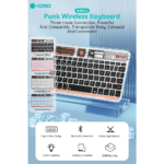 Tastatura Coteci Punk 84012 Wireless transparent bela - Slika 3
