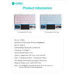 Tastatura Coteci Punk 84013 Wireless touchpad transparent pink - Slika 7