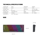 Tastatura Mehanicka Gaming Fantech MK211 RGB Atom61 crna (red switch) - Slika 12