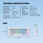 Tastatura Mehanicka Gaming Fantech MK611 Atom x63 AME bela (taro switch) - Slika 14