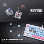 Tastatura Mehanicka Gaming Fantech MK611 Atom x63 AME plava (rosie switch) - Slika 12