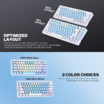 Tastatura Mehanicka Gaming Fantech MK611 Atom x63 AME plava (taro switch) - Slika 7