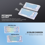 Tastatura Mehanicka Gaming Fantech MK612 Atom x83 AME plava (rosie switch) - Slika 7