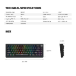 Tastatura Mehanicka Gaming Fantech MK614 Atom x66 Retro bez (ice apricot switch) - Slika 10
