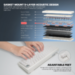 Tastatura Mehanicka Gaming Fantech MK614 Atom x66 Retro crna (ice apricot switch) - Slika 5