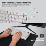 Tastatura Mehanicka Gaming Fantech MK614 Atom x66 Retro crna (ice apricot switch) - Slika 7
