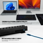 Tastatura Mehanicka Gaming Fantech MK614 Atom x66 Retro crna (ice apricot switch) - Slika 8