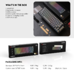 Tastatura gejmerska mehanicka bezicna MAXFIT67 MK858 crna (Kaith box white switch) FANTECH - Slika 11