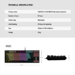 Tastatura Mehanicka Gaming Fantech MK876 RGB Atom TKL siva (Blue switch) - Slika 6