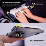 Tastatura Mehanicka Gaming Fantech MK877S RGB Atom 87S Mori bela (rosie switch) - Slika 6