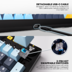 Tastatura Mehanicka Gaming Fantech MK893S RGB Atom 107S MIZU Blue (Blue switch) - Slika 6