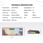 Tastatura Mehanicka Gaming Fantech MK912 RGB Atom PRO63 Wireless Mercury (blue switch) - Slika 7