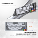 Tastatura Mehanicka Gaming Fantech MK915 RGB Maxfit AIR83 Wireless grey (brown switch) - Slika 10