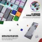 Tastatura Mehanicka Gaming Fantech MK916 RGB Maxfit AIR99 Wireless grey (red switch) - Slika 7