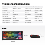 Tastatura Mehanicka Gaming Fantech MK917 RGB Atom PRO79 Wireless bela (Red switch) - Slika 13
