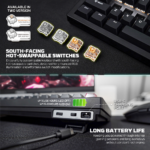 Tastatura Mehanicka Gaming Fantech MK920 RGB Maxfit 6 Wireless bela (Brown switch) - Slika 8