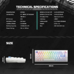 Tastatura Mehanicka Gaming Fantech MK920 RGB Maxfit 6 Wireless bela (White switch) - Slika 13
