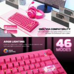 Tastatura Mehanicka Gaming Fantech MK921 Maxfit 8 Wireless pink (brown switch) - Slika 4