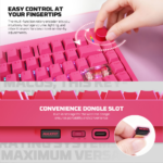 Tastatura Mehanicka Gaming Fantech MK921 Maxfit 8 Wireless pink (brown switch) - Slika 8