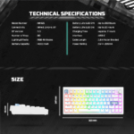 Tastatura Mehanicka Gaming Fantech MK921 Maxfit 8 Wireless white brown switch - Slika 13