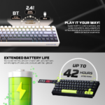 Tastatura Wired Magnetic Gaming Fantech MK922 Atom HE68 Pro Topo bela (emerald switch) - Slika 7