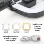 Tripod držač za telefon sa led svetlom - Slika 7