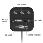 USB HUB i citac kartica 2u1 JWD-U35 - Slika 3