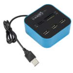 USB hub I citac kartica 2u1 JWD-U35 plavi - Slika 3