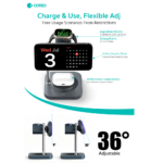 Wireless punjac Coteci BS-025 3u1 za mobilni telefon/slusalice/pametni sat crni - Slika 3