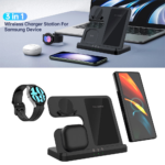 Desktop drzac za mobilni telefon Q10B-X 3u1 (wireless punjac za mobilni telefon, slusalice i Samsung smart watch) - Slika 2