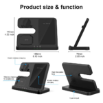 Desktop drzac za mobilni telefon Q10B-X 3u1 (wireless punjac za mobilni telefon, slusalice i Samsung smart watch) - Slika 5