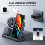 Desktop drzac za mobilni telefon Q10B-X 3u1 (wireless punjac za mobilni telefon, slusalice i Samsung smart watch) - Slika 6