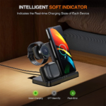 Desktop drzac za mobilni telefon Q10B-X 3u1 (wireless punjac za mobilni telefon, slusalice i Samsung smart watch) - Slika 7