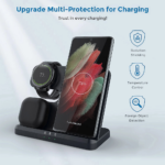 Desktop drzac za mobilni telefon Q10B-X 3u1 (wireless punjac za mobilni telefon, slusalice i Samsung smart watch) - Slika 9