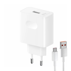 Kucni punjac Honor Super Charge 80W sa USB na Type C kablom beli