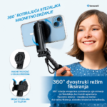 Selfie stick Teracell C01 + kvadripod Mini crni - Slika 5