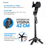 Selfie stick Teracell C01 + kvadripod Mini crni - Slika 6