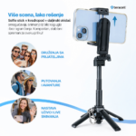 Selfie stick Teracell C01 + kvadripod Mini crni - Slika 9