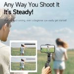 Tripod stabilizator Q19 smart AI sa selfie stickom i LED svetlom crni - Slika 5