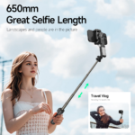 Tripod stabilizator Q19 smart AI sa selfie stickom i LED svetlom crni - Slika 6