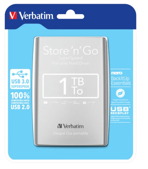 31200.webp HDD E2.5" Verbatim 1TB USB 3.0 Store'n'Go 53071, Silver - Slika 1