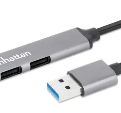 USB HUB 4port Manhattan 168427 3.0/3xUSB 2.0 480Mbps/1xUSB 3.0 5Gbps/sivi