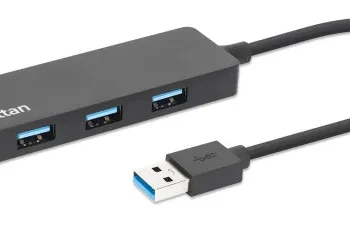 USB HUB 4port Manhattan 164900 3.2 G1/5Gbps/Crni