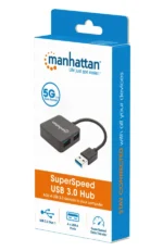 USB HUB 4port Manhattan 162296 3.2 G1/5Gbps/Crni - Slika 3