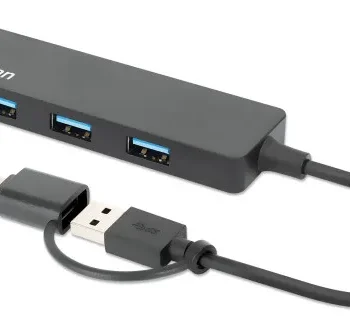 USB-C HUB 4port Manhattan 180863 3.2 G1+USB-C/5Gbps/Crni