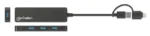 USB-C HUB 4port Manhattan 180863 3.2 G1+USB-C/5Gbps/Crni - Slika 2