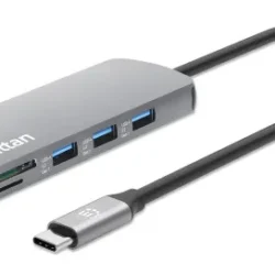 Docking station Manhattan 190459 9in1 USB-C - 1xHDMI/5xUSB/LAN/CR/PD 100W