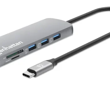 Docking station Manhattan 190459 9in1 USB-C - 1xHDMI/5xUSB/LAN/CR/PD 100W
