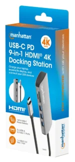 Docking station Manhattan 190459 9in1 USB-C - 1xHDMI/5xUSB/LAN/CR/PD 100W - Slika 3
